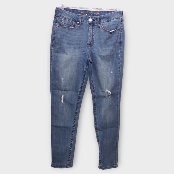 Women's Seven7 Tummyless High Rise Skinny Blue Jeans Size 14 - Picture 2 of 11